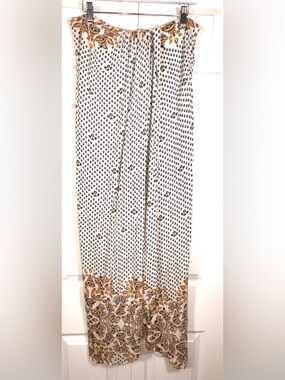 Free People Antique Combo Column Asymmetric Midi Skirt Size M Boho Print